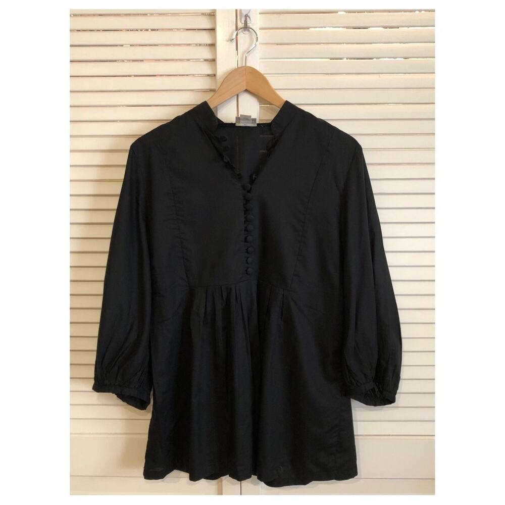 Ann Louise Roswald Black Cottagecore Blouse